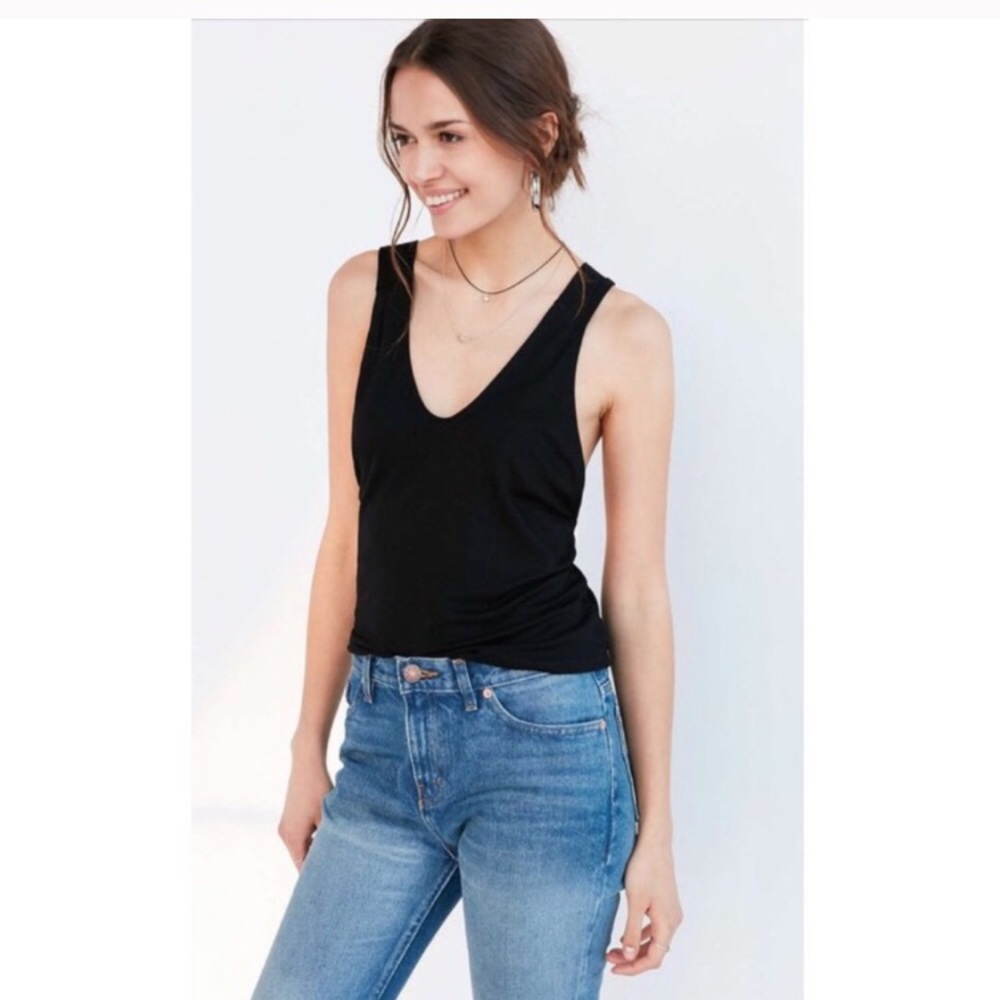 Silence + Noise Black Open Back Tank